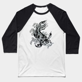 A short walk with a Japanese Koi Fish Baseball T-Shirt